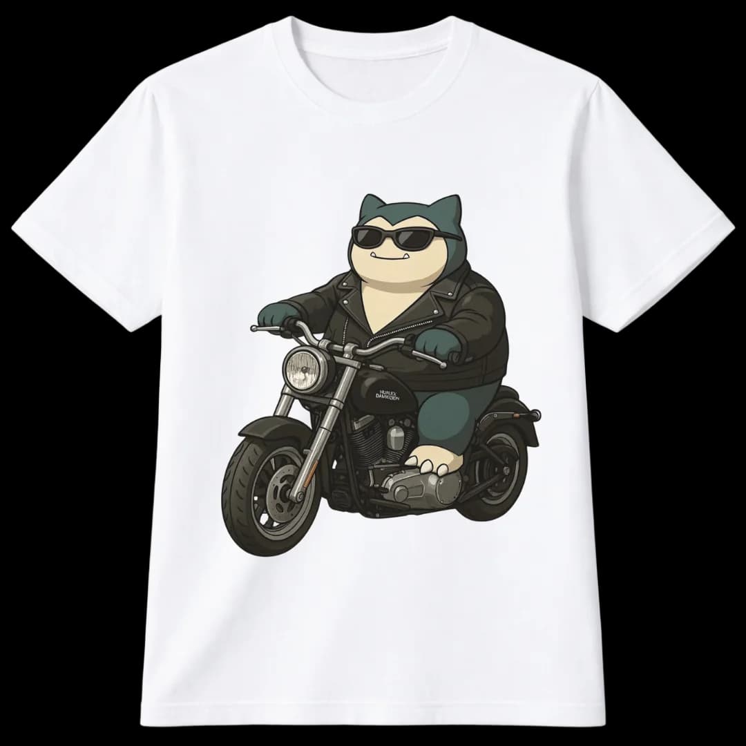 Remera Snorlax Motoquero